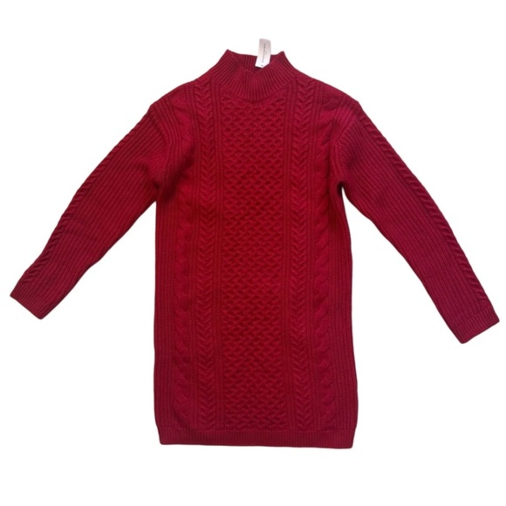 Banana Republic Vibrant Red Cable Knit Sweater Dress